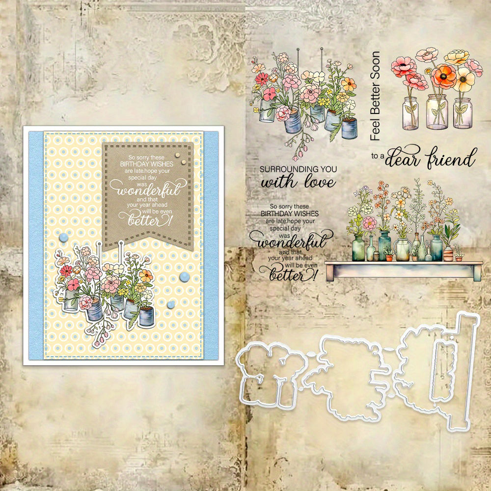 Plant and Flower Decorations Dies & Stamps Set