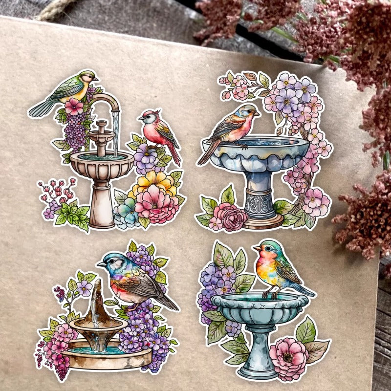 Garden and Bird Fountains Clear Stamps