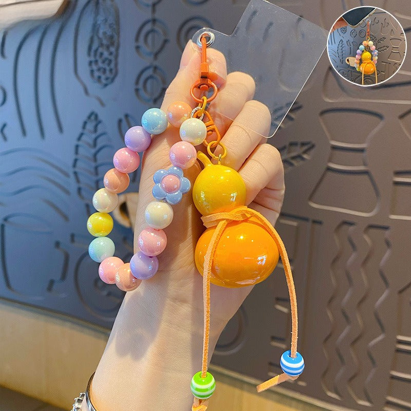 Creative Colorful Beaded Gourd Keychain