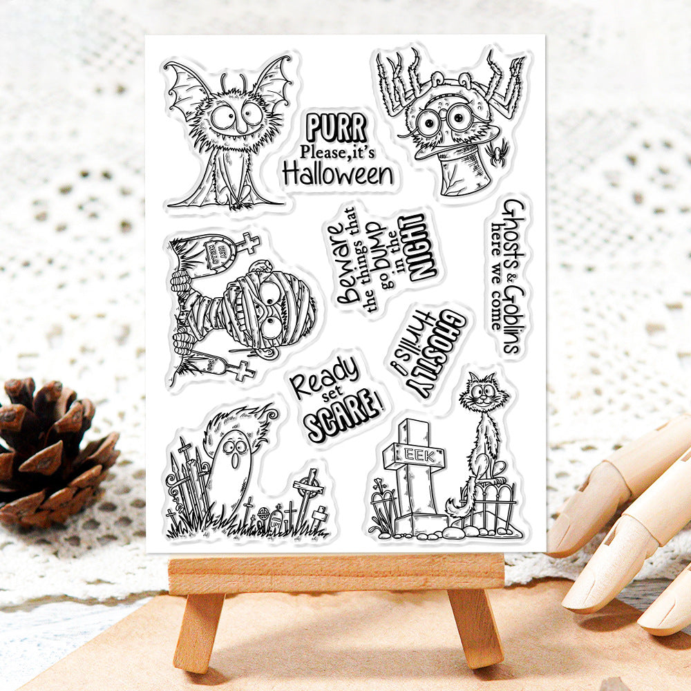 Halloween Elements Dies & Stamps Set