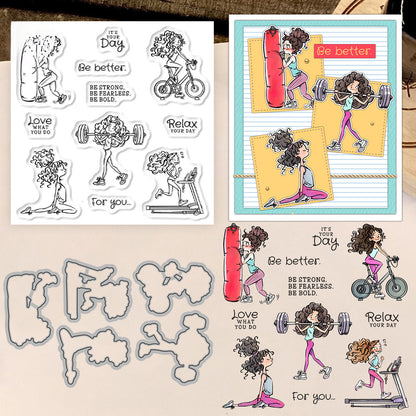 Fitness Girl Dies & Stamps Set