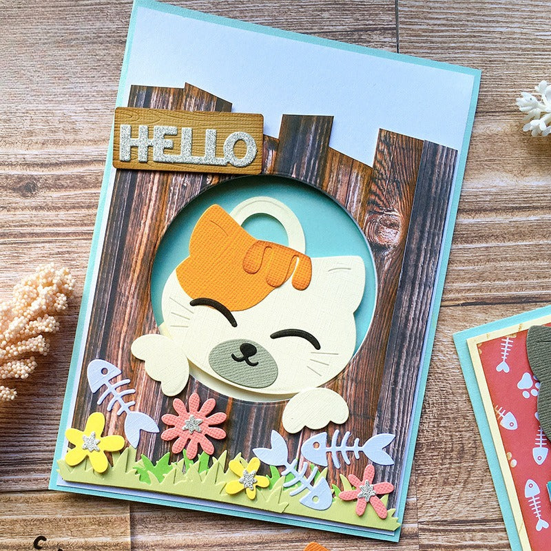 Cute Cat Meow Pocket Metal Cutting Dies