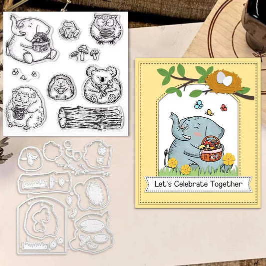 Cute Forest Animals Dies & Stamps Set