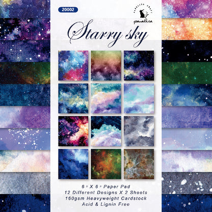 24PCS 6" Starry Sky Scrapbook Paper & Cardstock