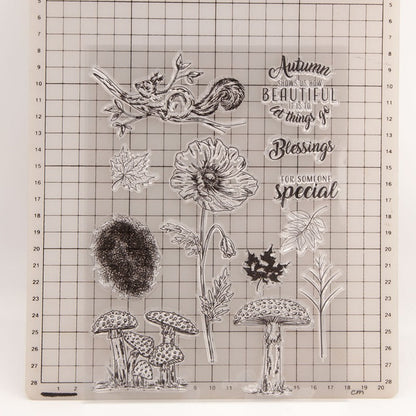 Mushroom Squirrel Flower Clear Stamps