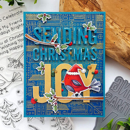 Christmas Greetings Metal Cutting Dies