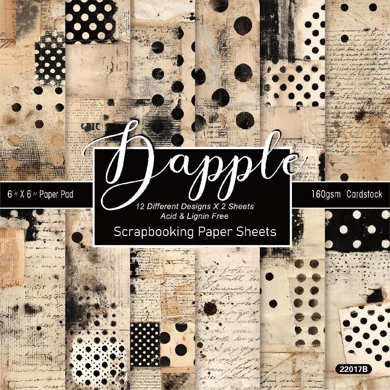 24PCS 6" Dapple Scrapbook Paper & Cardstock