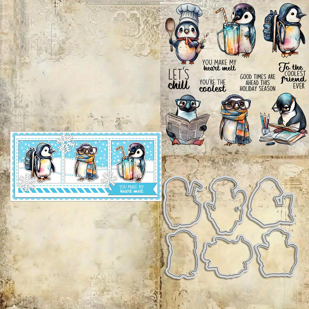 Cute Little Winter Penguin Dies & Stamps Set