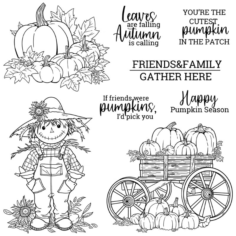 Fall Harvest Pumpkin Scarecrow Dies & Stamps Set