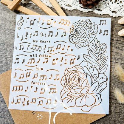 Flowers Notes DIY Painting Hollow Stencil