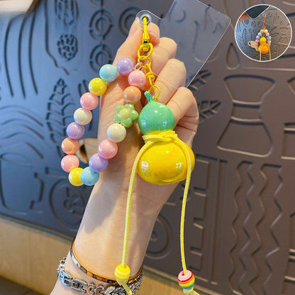 Creative Colorful Beaded Gourd Keychain