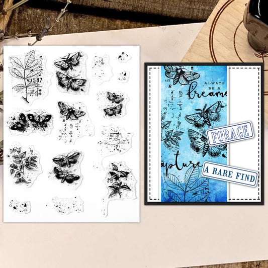 Vintage Autumn Butterfly Clear Stamps