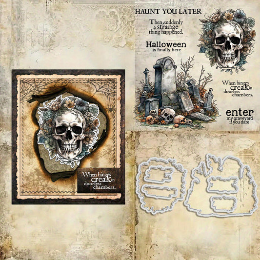 Halloween Skeleton Tomb Dies & Stamps Set