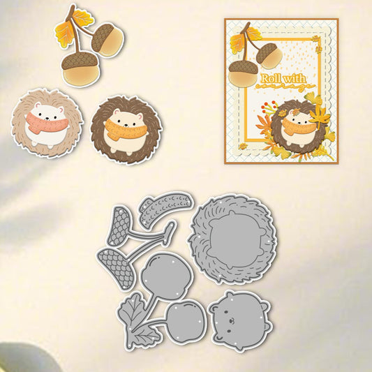 Hedgehog and Pine Cones Metal Cutting Dies