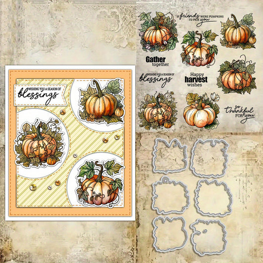 Autumn Harvest Of Pumpkins Dies & Stamps Set