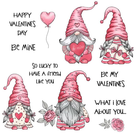 Valentine Gnomes Dies & Stamps Set