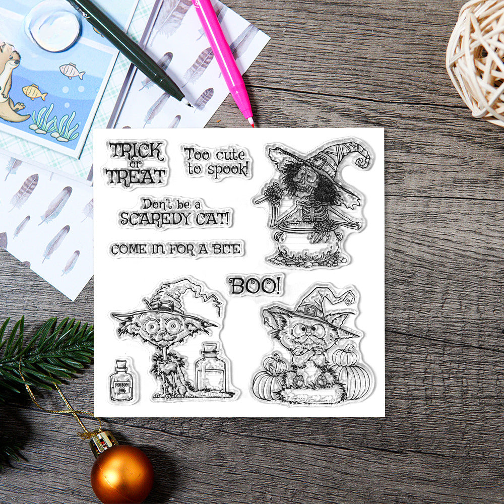 Halloween Cute Cat Dies & Stamps Set