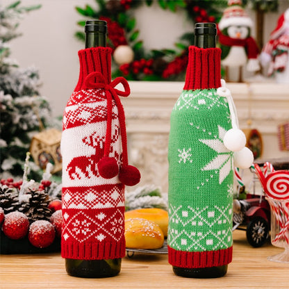 Christmas Knitted Wine Bottle Cover Decorations