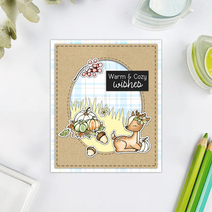 Cute Animals and Autumn Harvest Pumpkins Dies & Stamps Set