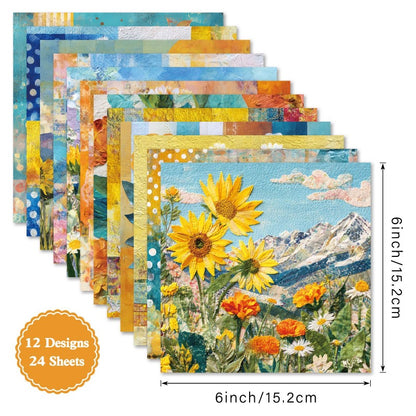 24PCS 6" Prairie Scrapbook Paper & Cardstock