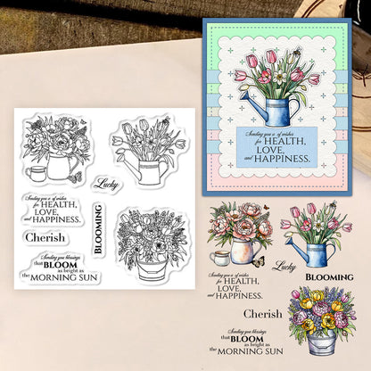 Vase Flowers Clear Stamps