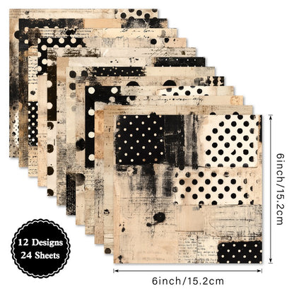 24PCS 6" Dapple Scrapbook Paper & Cardstock