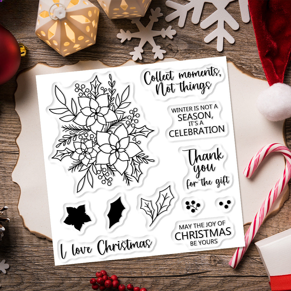 Christmas Flower Dies & Stamps Set