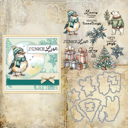 Christmas Theme Dies & Stamps Set
