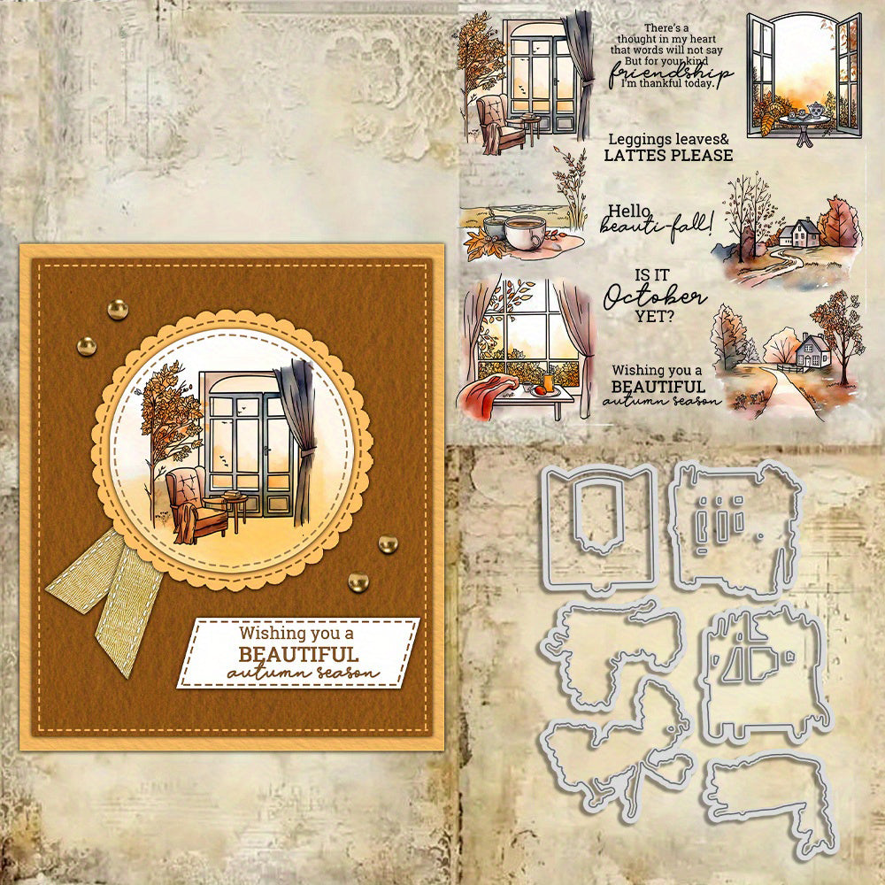 Autumn Leaves Outside The Window Dies & Stamps Set – Memorycraftmall