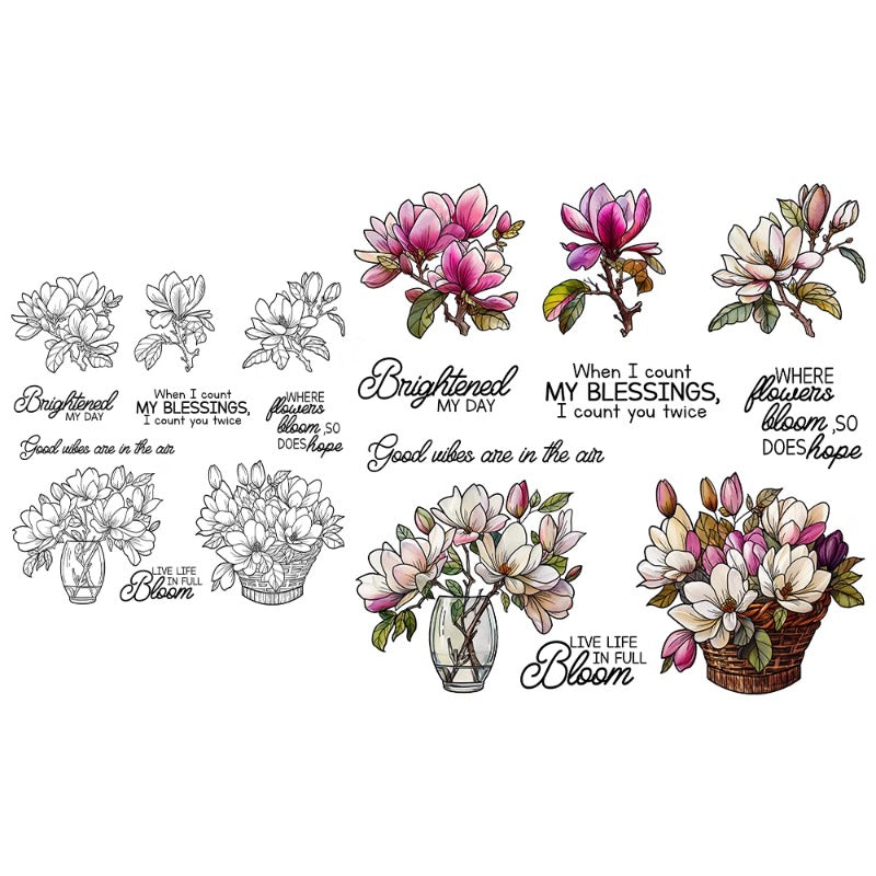 Magnolia Flower Clear Stamps