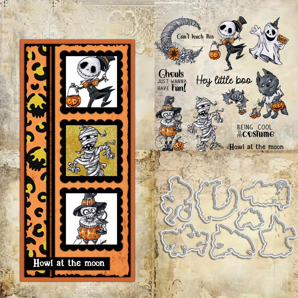 Halloween Ghost Skull Dies & Stamps Set