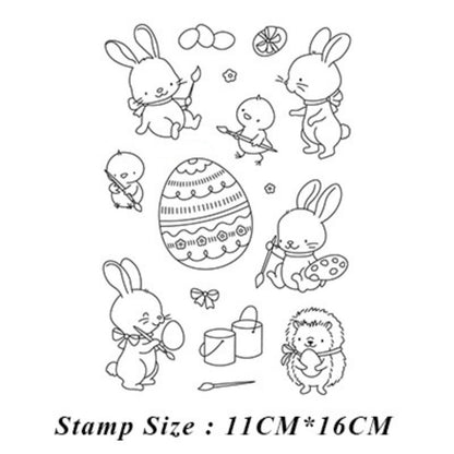 Easter Bunny and Eggs Dies & Stamps Set