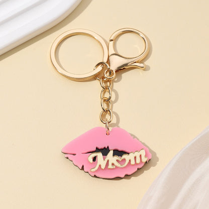 "MOM "Words & Lips Keychain