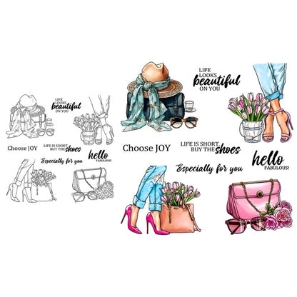 Fashion Lady Dressup Clear Stamps