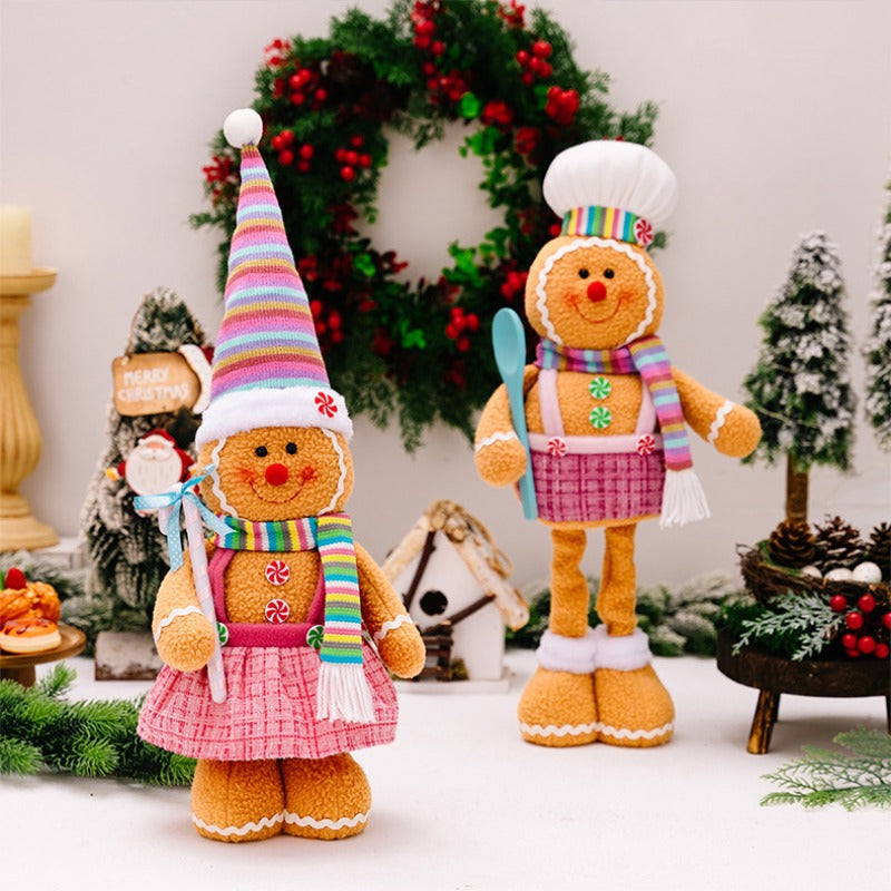 Christmas Stretchable Legs Gingerbread Man Doll Ornaments