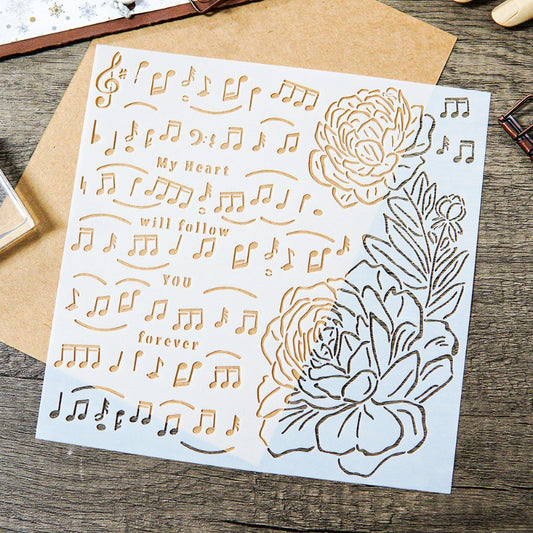 Flowers Notes DIY Painting Hollow Stencil