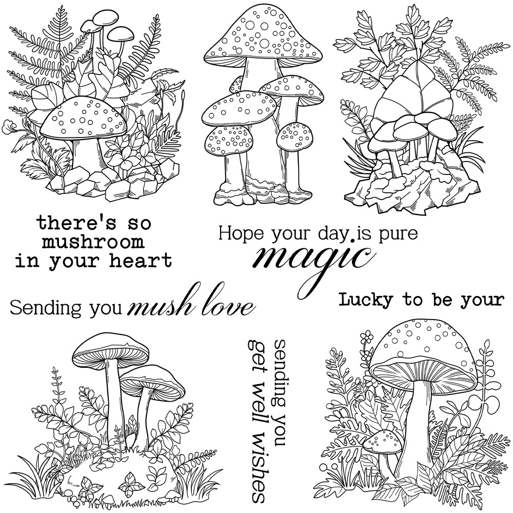 Autumn Mushroom Dies & Stamps Set