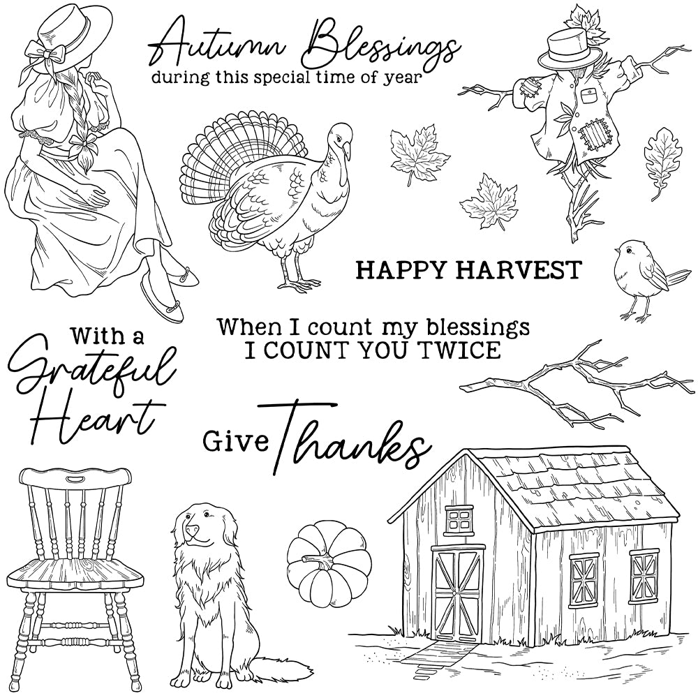 Autumn Blessings Scarecrow Dies & Stamps Set