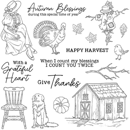 Autumn Blessings Scarecrow Dies & Stamps Set