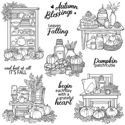 Fall Harvest Pumpkin Cupboard Dies & Stamps Set