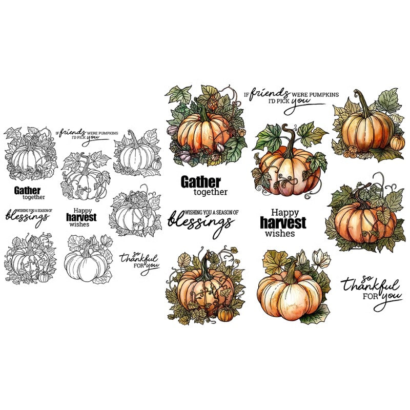 Autumn Harvest Of Pumpkins Dies & Stamps Set