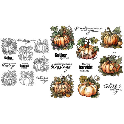 Autumn Harvest Of Pumpkins Dies & Stamps Set