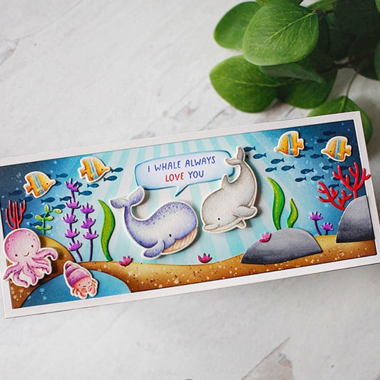 Marine Animals Dies & Stamps Set