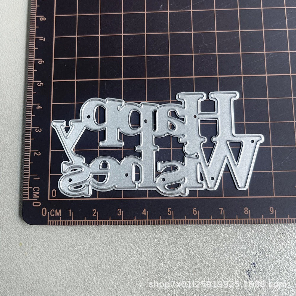 "HAPPY WISHES" Words Metal Cutting Dies