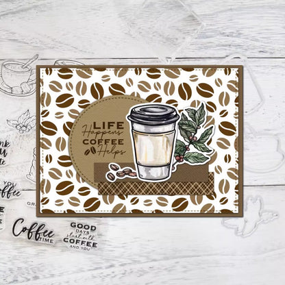 Coffee Beans & Coffee Cup Dies & Stamps Set