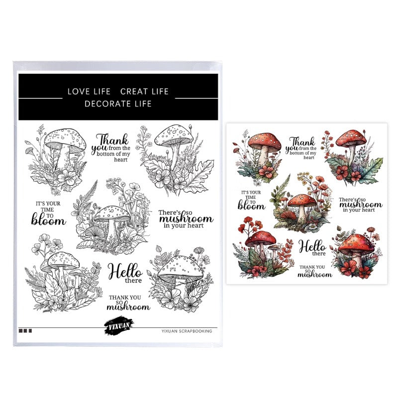 Natural Mushrooms Dies & Stamps Set