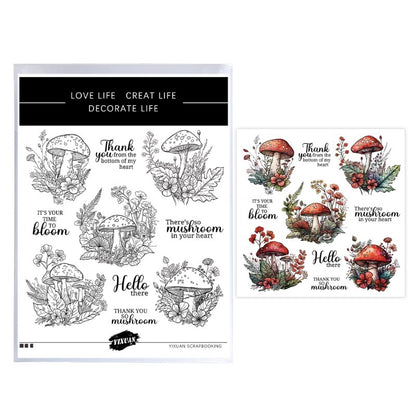 Natural Mushrooms Dies & Stamps Set