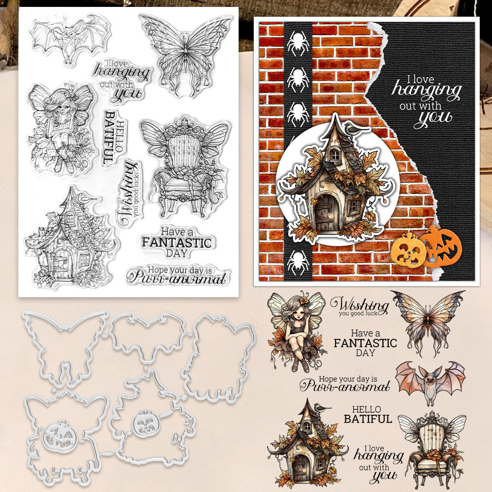 Halloween Elements Dies & Stamps Set