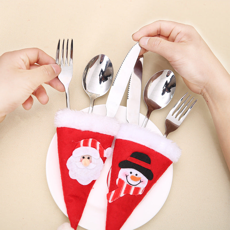 Christmas Knife Fork Spoon Sleeves Set