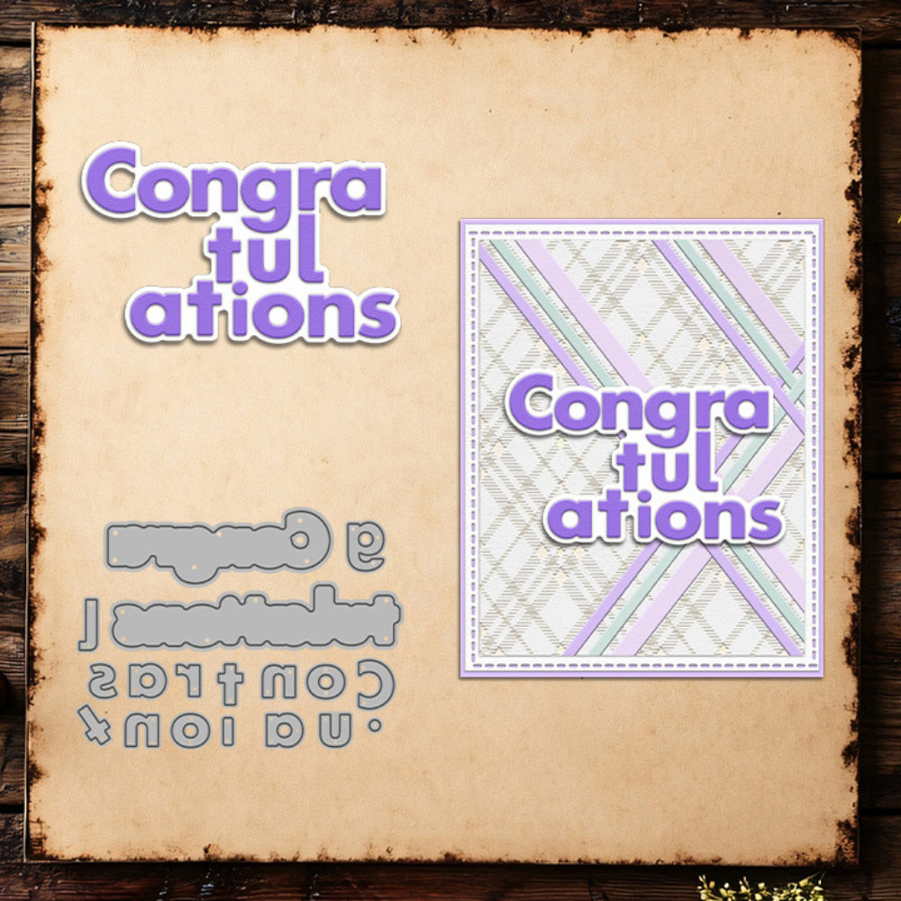"Congratulations" Words Metal Cutting Dies